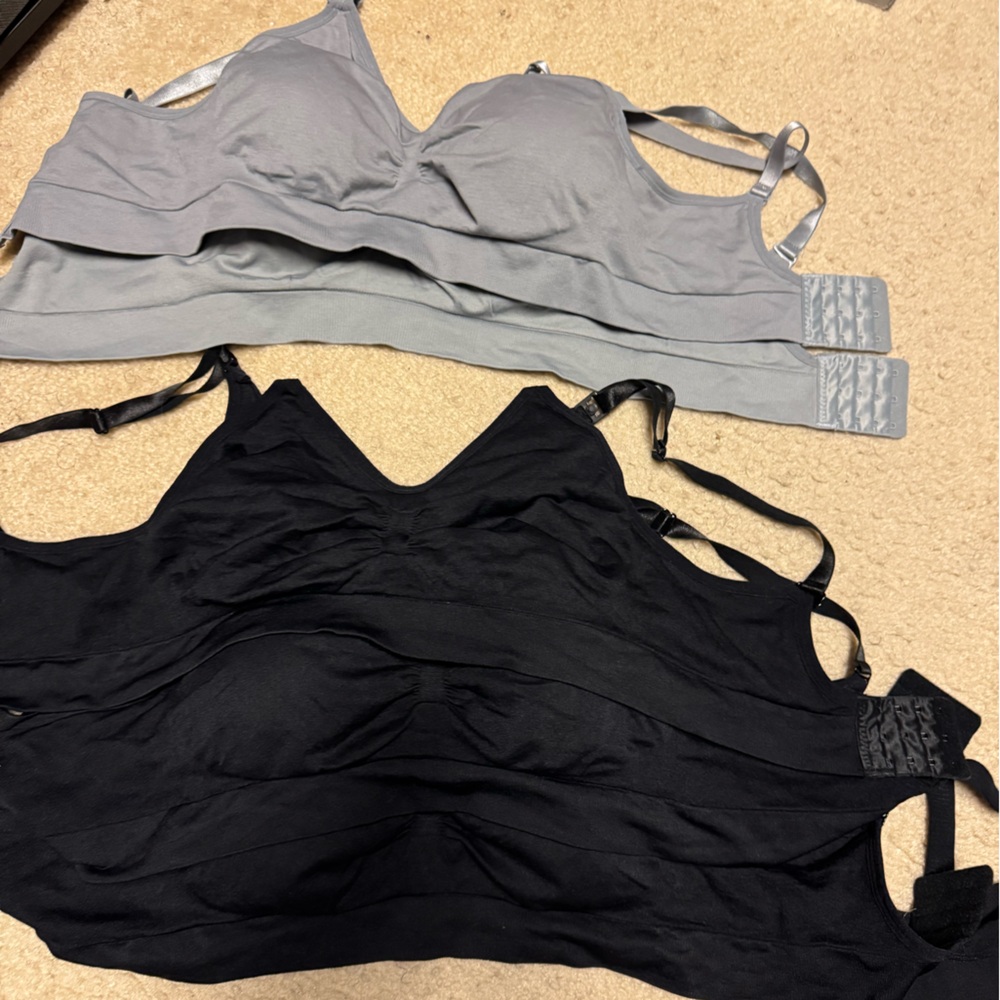 Women's Black and Gray Nursing Bras